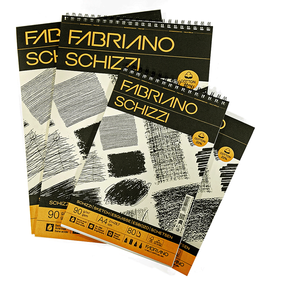 Альбом для эскизов на спирали Schizzi Sketch А3, 90г/м2 80л 20% хлопок Fabriano Киев - изображение 4