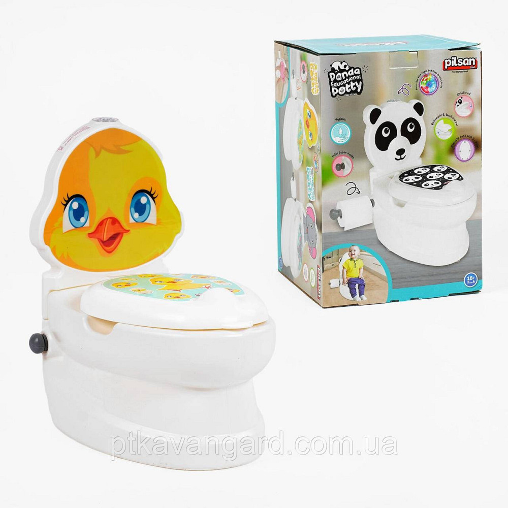 Дитячий горщик унітаз навчальний "Курча"(звук зливу, підсвічування, спинка, горщик знімний) Хмельницький - фото 2