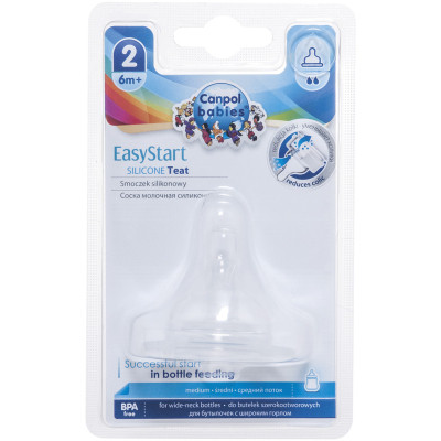 Соска Canpol babies EasyStart силіконова із широкою шийкою, середня 1 шт. (21/721) Вінниця - фото 2