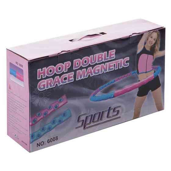 Обруч массажный Hula Hoop DOUBLE GRACE MAGNETIC JS-6008 Вишнёвое