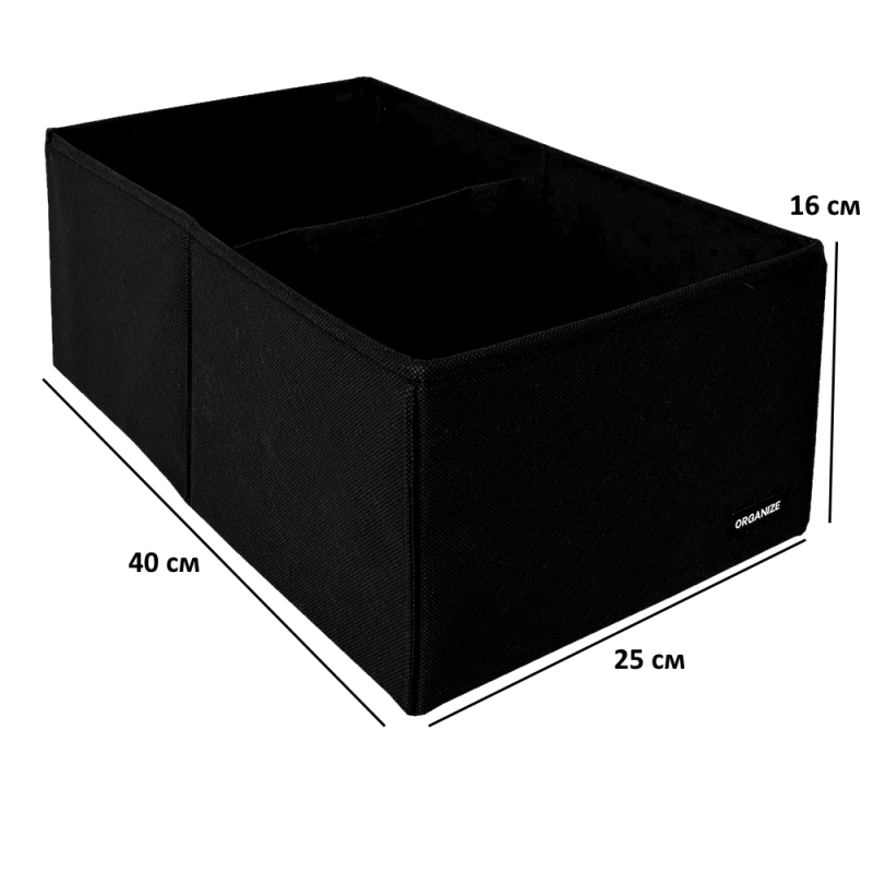 Кофр для вертикального хранения на два отдела HY-2V-black (Черный) Сумы - изображение 3