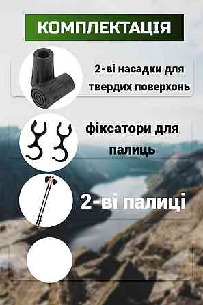 Палиці для скандинавської ходьби трекінгові палиці туристичні для спортивної ходьби PowerP 9104 Black/Green Київ