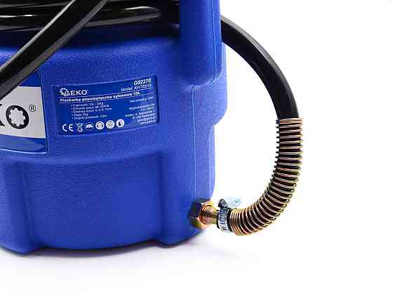 Пневматичний сифонний піскоструминний апарат "GeKo" 10 л з піскоструминним пістолетом з 4 насадками Стрый