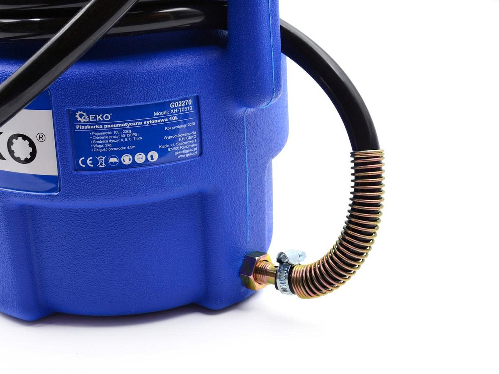 Пневматичний сифонний піскоструминний апарат "GeKo" 10 л з піскоструминним пістолетом з 4 насадками Стрий - фото 3