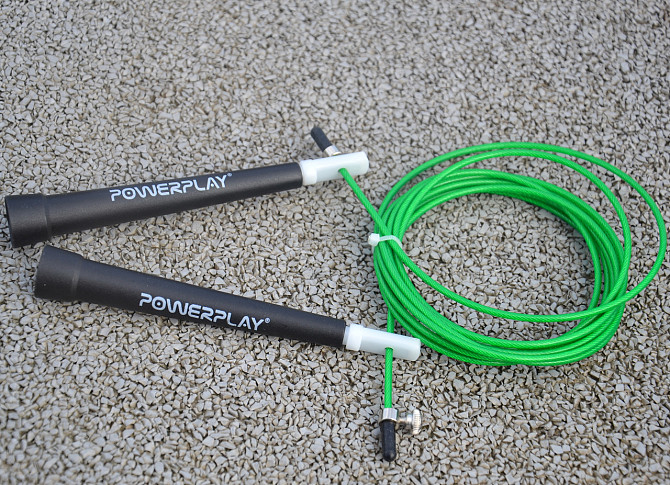 Скакалка швидкісна PowerPlay 4202 Ultra Speed Rope Зелена (2,9m.) Каменское - изображение 10