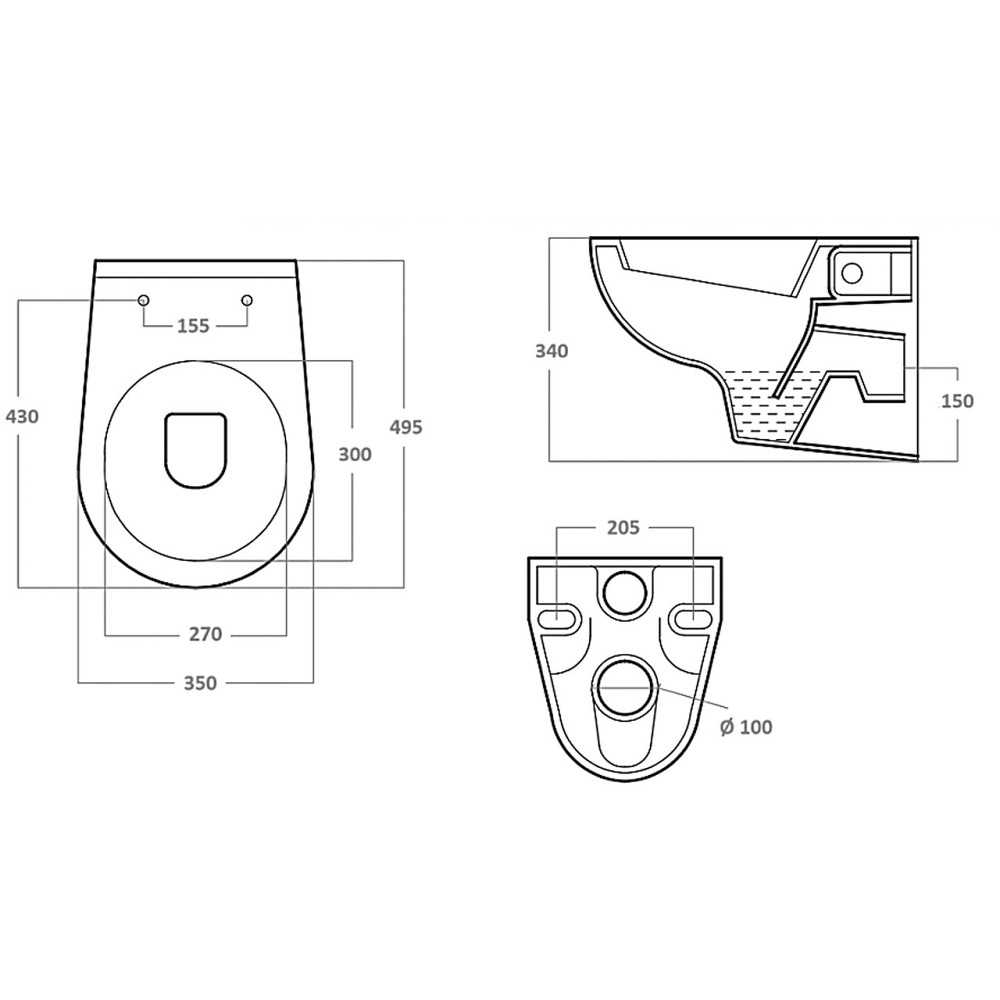 УНІТАЗ ПІДВІСНИЙ VERONA з поліпропіленовим сидінням WHB-VER-PP (000031006) Київ - фото 7
