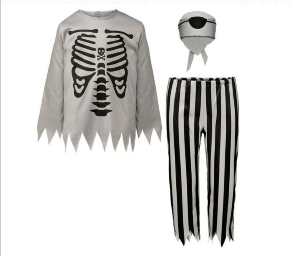 Дитячий костюм Пірат для вечірки на Хелловін футболка з довгим рукавом, штани, бандана розмір S 4-6 років сірий Київ - фото 3