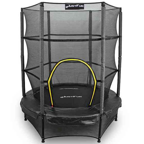 Батут дитячий Just Fun 140 см Black із захисною сіткою для дітей Київ