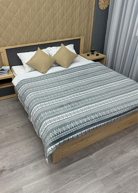 Плед-покривало Decorator WellSoft 150х210 см з різдвяним принтом Сірий (87-175) Київ - фото 3