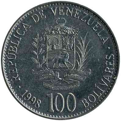 Венесуела 100 боліварів, 1998 (БС) Полтава