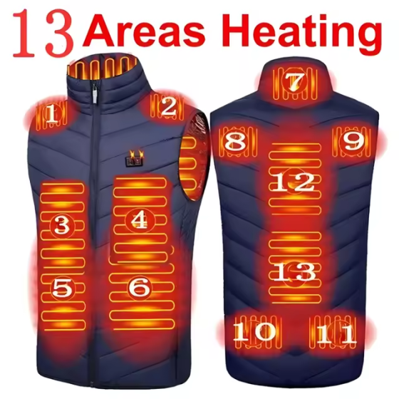 Чоловічий жилет із підігріванням HeatFashion Electric Heating Vest (13 зон) Чорний XL Вінниця