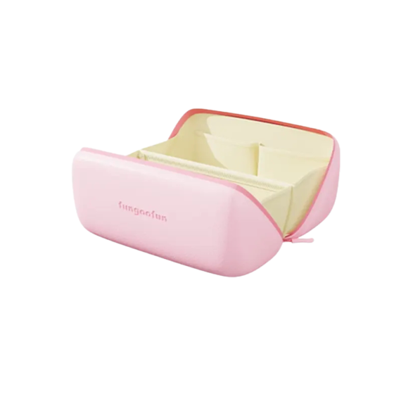 Косметичка силіконова, дорожня Fungoofun для аксесуарів у ванну і душ, водонепроникна на блискавці, рожева Кам'янець-Подільський