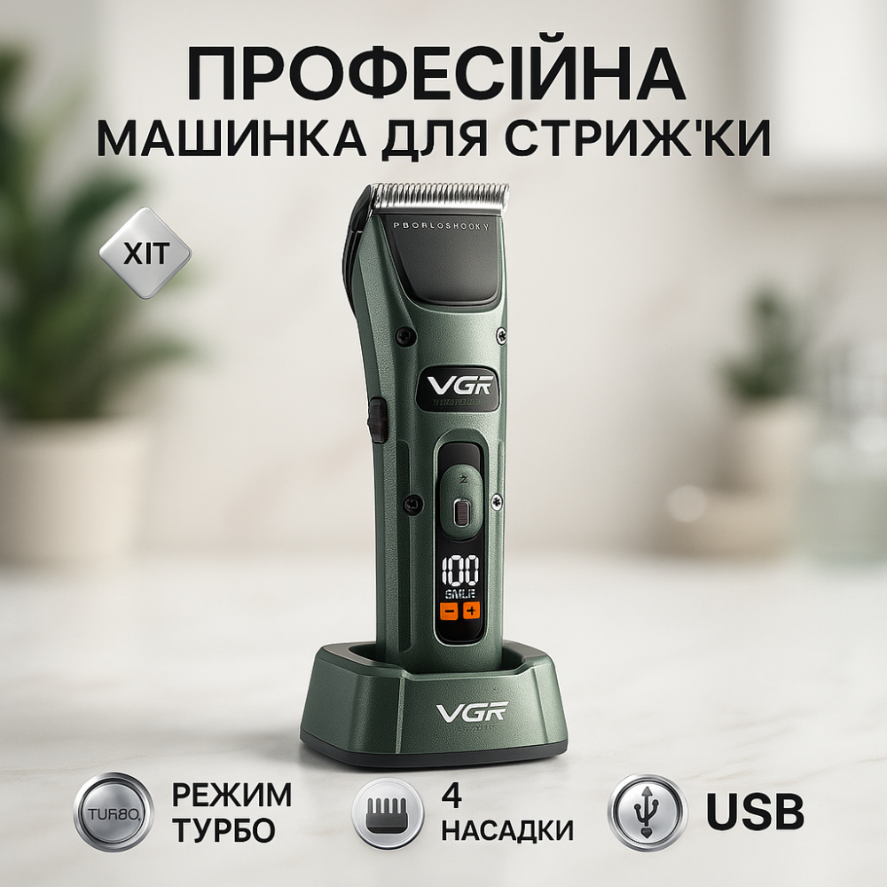 Практичная машинка для стрижки волос VGR, Машинка-триммер 3 в 1 для стрижки волос LI-80 Львов - изображение 18