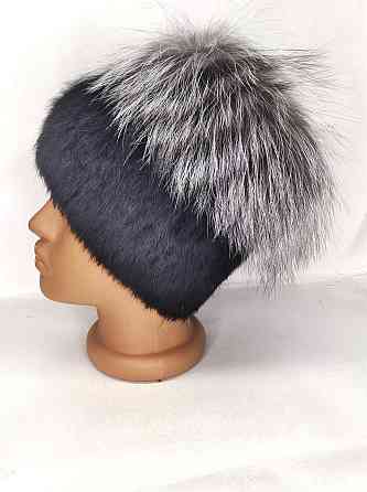 Шапка хутряна жіноча Мерлін з чорнобуркою Чорний Харків