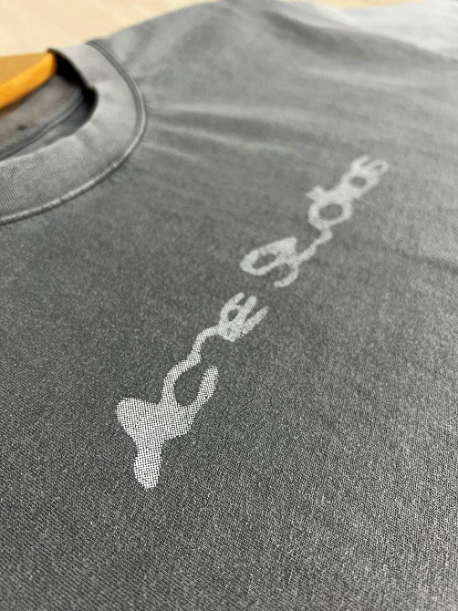 Футболка женская A-N 27039 вареная тай-дай оверсайз хлопок с надписью, серый, one size Киев - изображение 2