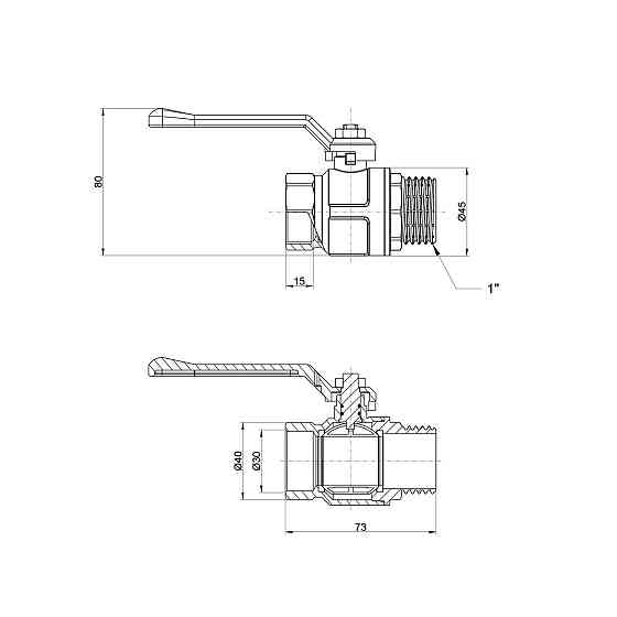 Кран кульовий Icma 1" прямий No352 Київ