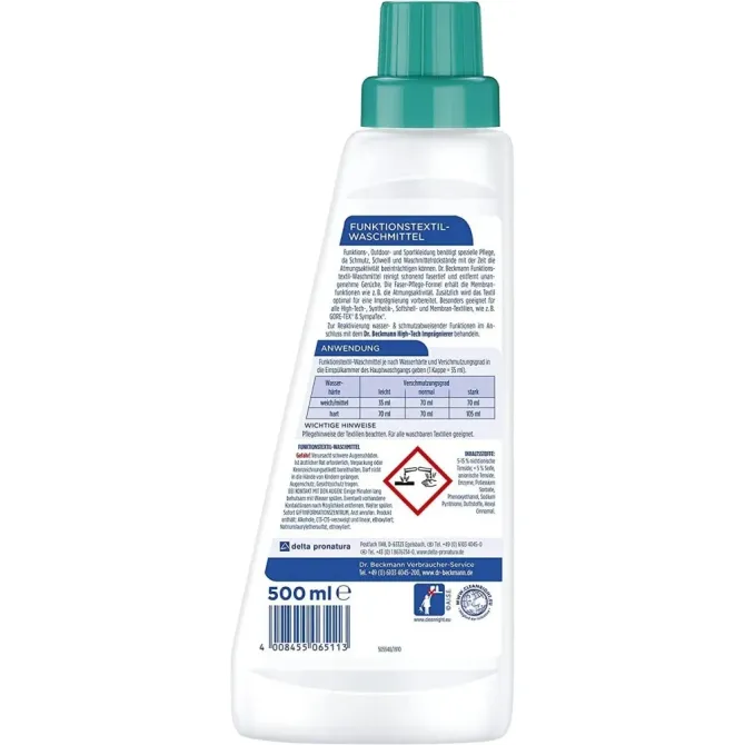Средство для стирки спортивной и верхней одежды Dr. Beckmann Funktionstextil-Waschmittel 500 ml Львов - изображение 3
