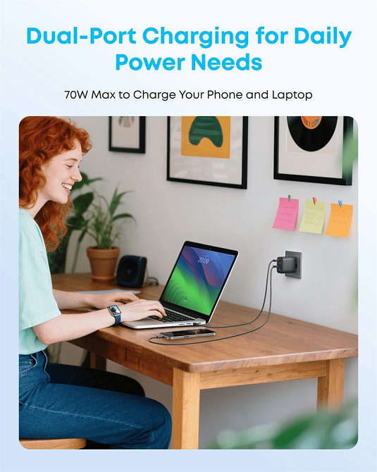 Мережевий зарядний пристрій Anker Charger 70 W, 3xUSB-C, 1xUSB-A, Black (A121CG11) ( 23092 ) Харків - фото 6