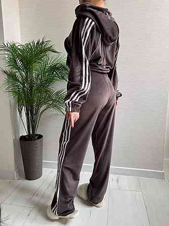 Женский стильный велюровый-плюшевый костюм двойка Шоколад, 42/44 Одесса