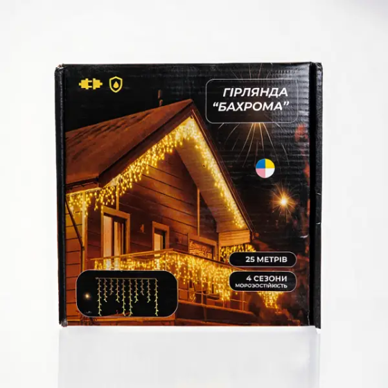 Garlando Вулична гірлянда Бахрома 25 м 405 LED чорний провід Мультиколор 25MBML Коломыя