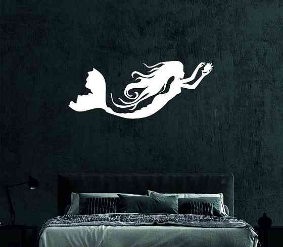 Декоративное настенное 3D Панно «Русалочка» Декор на стену с объемом 90*35 см, Белый Киев