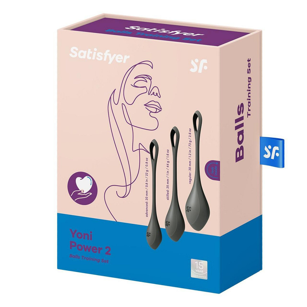 Набір йоні намистин Satisfyer Yoni Power 2 Black, діаметр 2-2,5-3см, маса 22-44-73 г Sex Aura Київ - фото 5