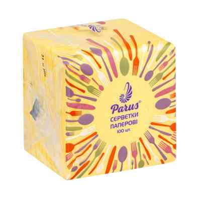 Салфетки столовые Parus 1 слой Желтые 100 шт. (4820044170080) Винница