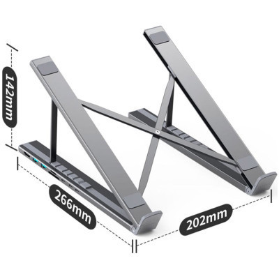 Порт-реплікатор Choetech USB-C 7-in-1 (HDMI/PD/картридер/USB-A/USB-C) Docking Station (HUB-M48-GY) Вінниця - фото 3