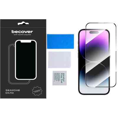 Стекло защитное BeCover Apple iPhone 15 Pro Black (710593) Винница