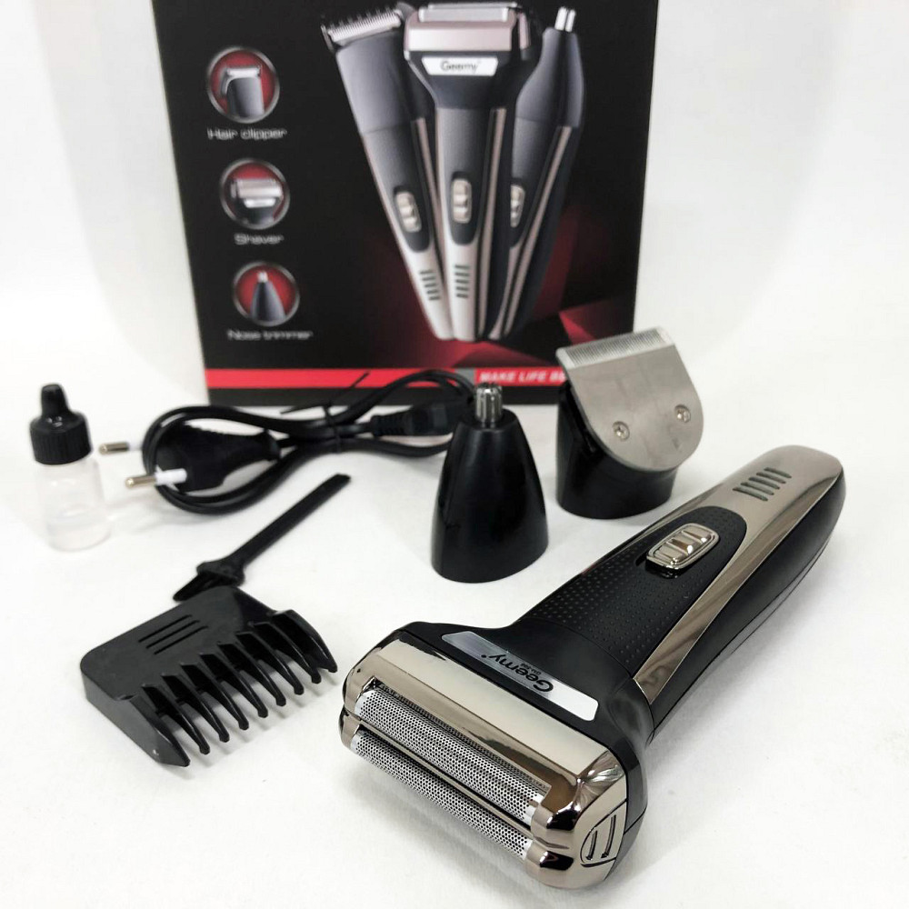 Профессиональная электробритва с насадками GEMEI GM-598, Електробритва для бритья OJ-27 Львов - изображение 10