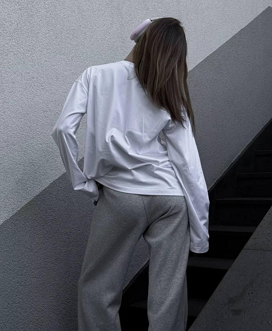 Жіночий базовий оверсайз лонгслів турецький кулір Одеса - фото 3