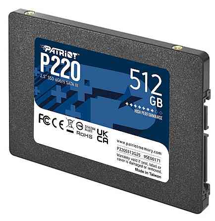 Накопичувач SSD 512GB Patriot P220 2.5" SATAIII TLC (P220S512G25) 2.5" Харків