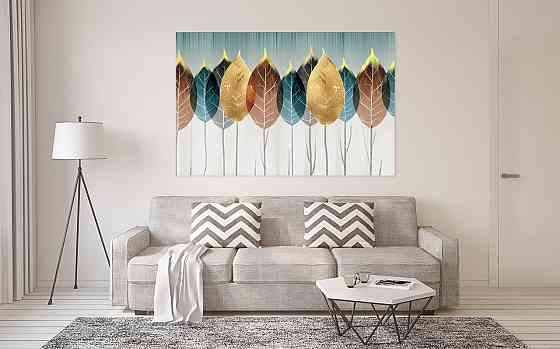 Картина холст в гостиную / спальню  Абстракція листя   MLP_14 60x100 см Киев