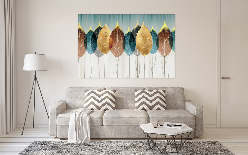 Картина холст в гостиную / спальню  Абстракція листя   MLP_14 60x100 см Киев - изображение 2