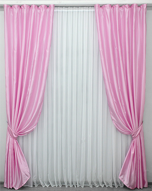 Однотонна тканина атлас, висота в рулоні 2,7м колір рожевий 741ш Київ - фото 5