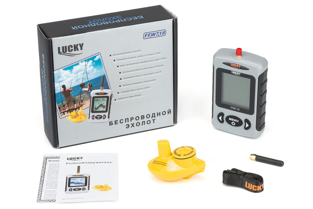 Ехолот бездротовий Lucky Fishfinder FFW718 (0.6-35 м) для риболовлі з берега, човна та льоду Київ - фото 1