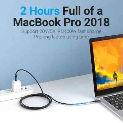 Дата кабель USB-C to USB-C 1.0m 2.0 100W Vention (COTBF) Вінниця