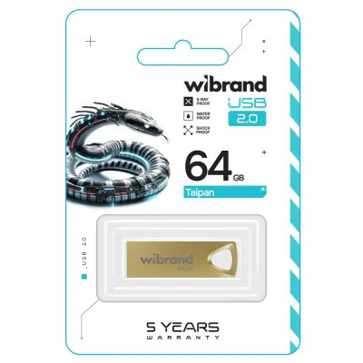 USB флеш накопитель Wibrand 64GB Taipan Gold USB 2.0 (WI2.0/TA64U2G) Винница - изображение 2