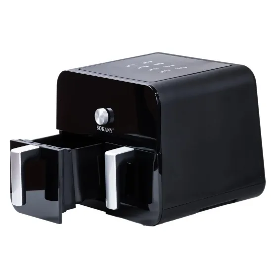 Аэрофритюрница Sokany SK-10008, 10 л (2×5 л), 2400 Вт, Air Fry, сенсорно-механическое управление, та Одесса