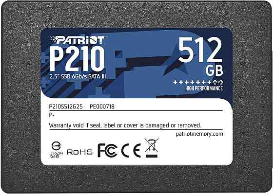 SSD диск накопичувач Patriot P210 512GB 2.5" 7mm SATAIII 3D QLC P210S512G25 Одеса