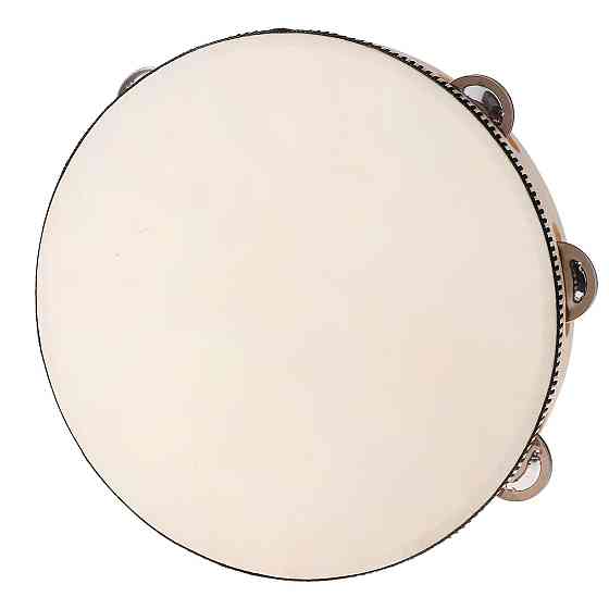 Бубон RESTEQ діаметром 25 см (10 дюймів) з металевими дзвіночками — ударний музичний інструмент для музикантів, оркестру, ансамблю Київ