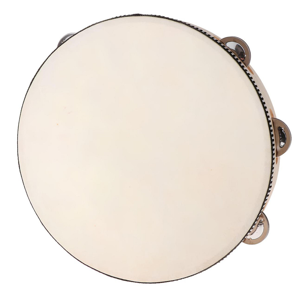 Бубен RESTEQ диаметр 25 см (10 дюймов) с металлическими звонцами — ударный музыкальный инструмент для музыкантов, оркестра, Киев - изображение 2