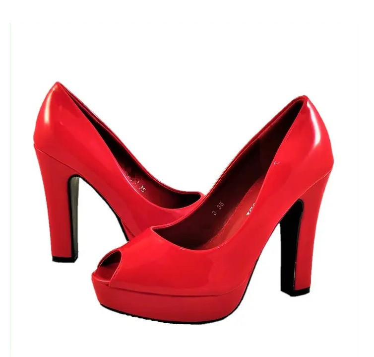 Жіночі Червоні Туфлі на Каблуку Лакові Модельні (розміри: 36) — 02-3 Дніпро - фото 1