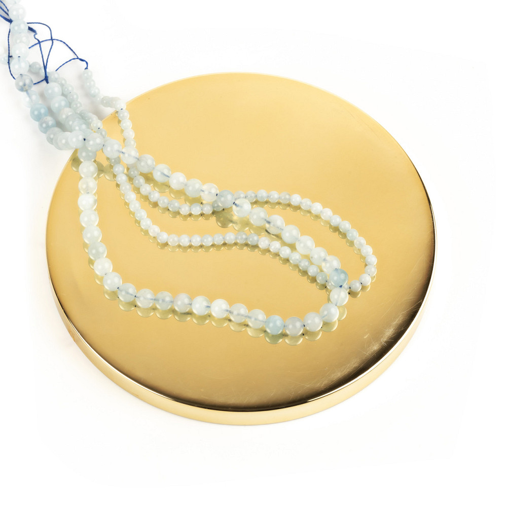 Аквамарин натуральный камень для браслетов и подвесок бусины для рукоделия на нитке 39-41 см диаметр 6 мм Каменец-Подольский - изображение 5