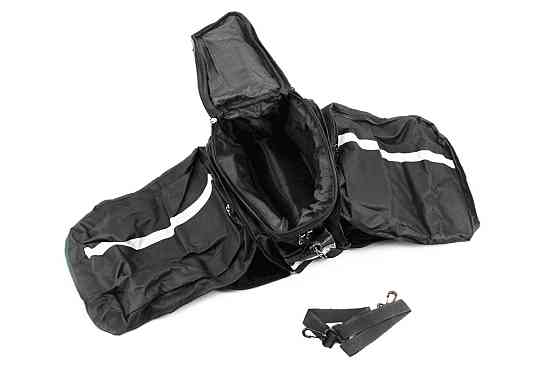 Сумка трансформер на багажник, розкладні бічні кишені, світловідбиваючі смуги, чорно-сіра, НЕ оригінал Київ