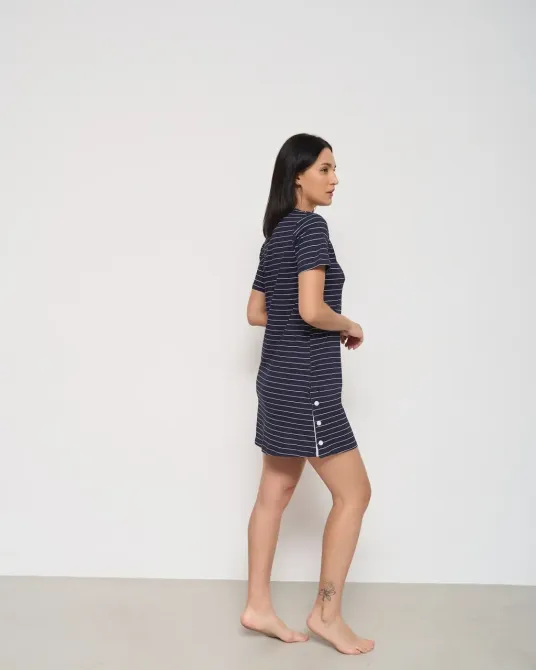 Туніка жіноча бавовняна Nicoletta 83651 Темно-синій, S Київ - фото 3