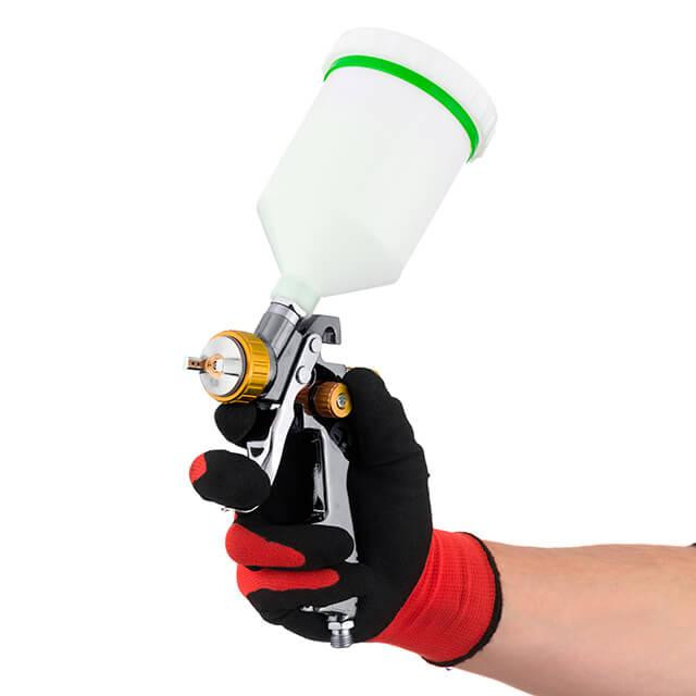 Фарбопульт пневматичний LVLP BRONZE, професійний, форсунка: 1,8 мм, верхній пластиковий бачок: 600 мл, 1,5 бар, STORM INTERTOOL Київ - фото 12