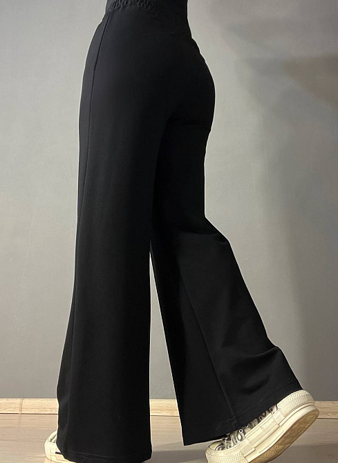 Брюки женские MY CITY 8286 палаццо-клеш с высокой посадкой черные, черный, SM Киев - изображение 2