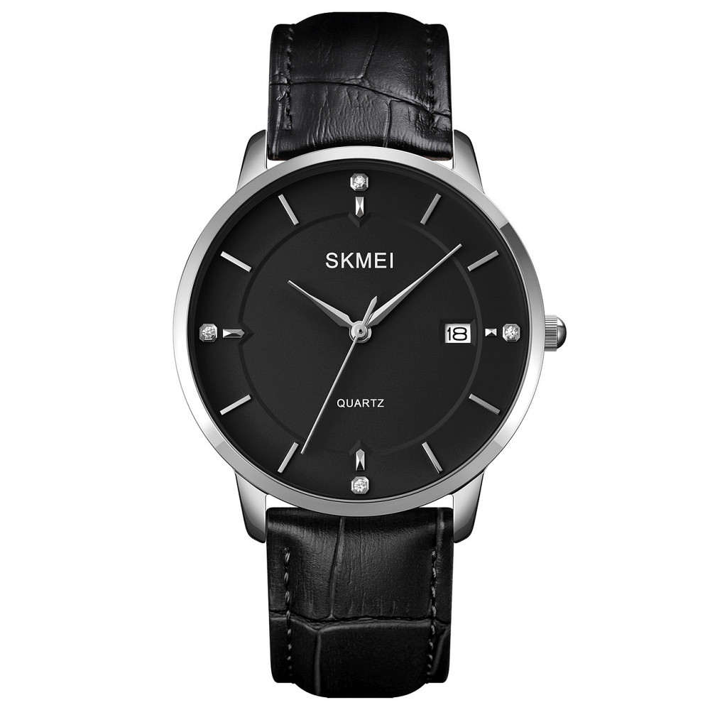 Skmei 1801LSIBK Silver-Black Leather SBR Київ - фото 1