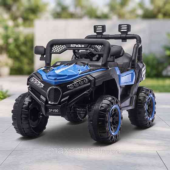 Детский электромобиль Багги 4х4 Spoko SP-V90 Синий двухместный на аккумуляторе с пультом ДУ 12V Мостиска